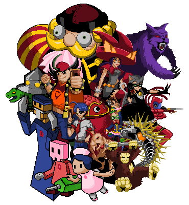 ahoge animal_ears antidote_nurse backwards_hat belt black_hair blonde_hair blue_hair blue_pants bow bowtie brown_belt card cat_ears cat_girl_magician cat_tail cathy_(yu-gi-oh!) chewbone commentary_request debugger_x debugger_y duel_monster facial_hair flipangutan gloves green-framed_eyewear grey_hair hat holding holding_card large_syringe lowres mask matsu_niwatori monster_cat mouth_mask multiple_boys multiple_girls mustache necktie nurse_cap omoteura_tokunosuke open_mouth oversized_object pants pixel_art porcupine_fish red_bow red_bowtie red_necktie surgical_mask syringe tail takeda_tetsuo tin_archduke tin_goldfish todoroki_takashi twin_tail_cat_lady ufo_turtle white_gloves yu-gi-oh! yu-gi-oh!_zexal