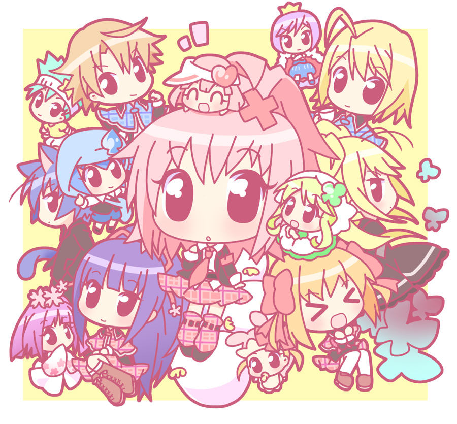 &gt;_&lt; 4boys 6+girls ^_^ ahoge chibi closed_eyes daichi_(shugo_chara!) closed_eyes fujisaki_nadeshiko hinamori_amu hoshina_utau hotori_tadase kiseki_(shugo_chara!) miki_(shugo_chara!) mirai_(sugar) multiple_boys multiple_girls pepe_(shugo_chara!) ran_(shugo_chara!) shugo_chara! souma_kuukai suu_(shugo_chara!) temari_(shugo_chara!) trap tsukiyomi_ikuto yoru_(shugo_chara!) yuiki_yaya