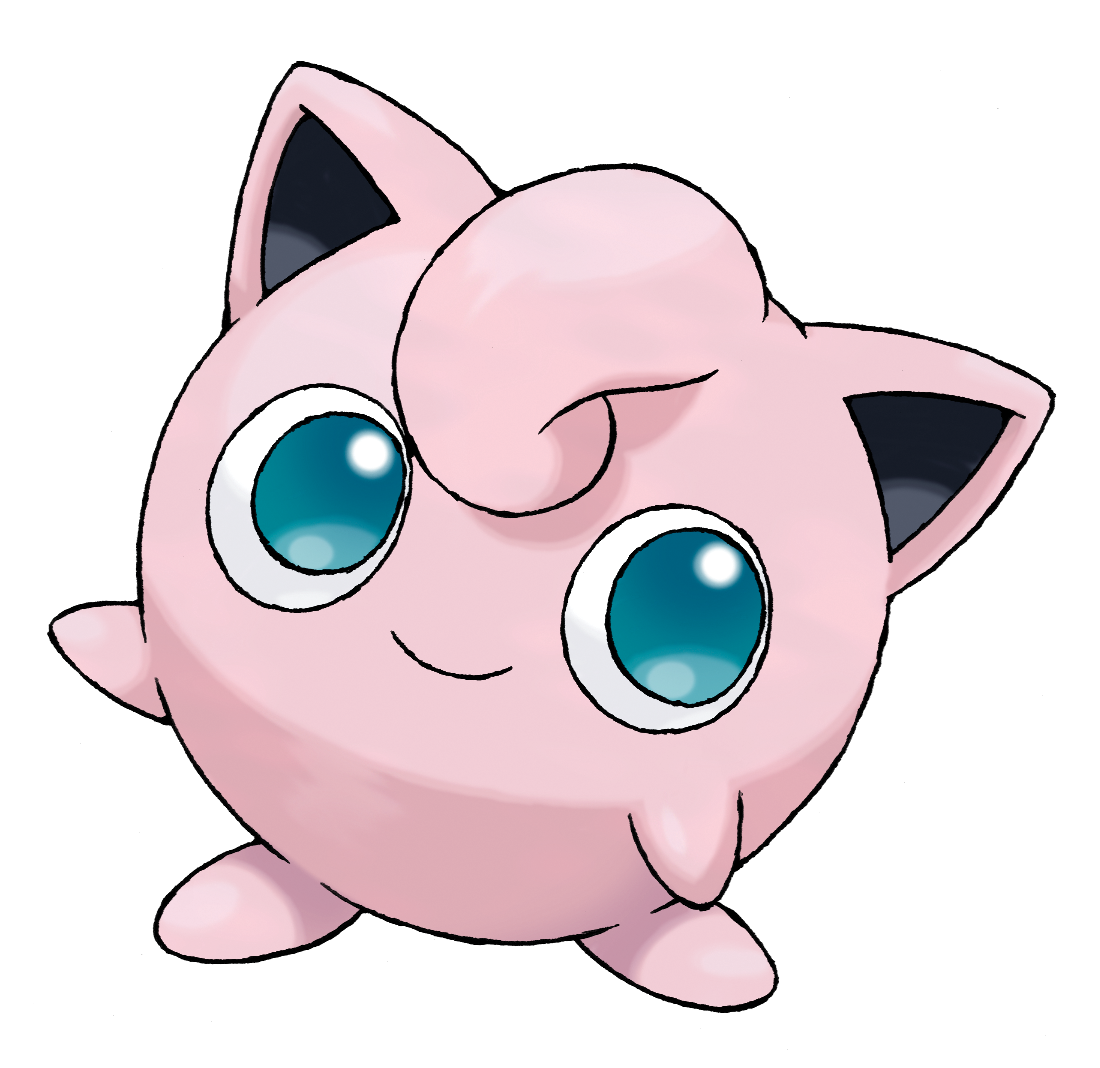 blue_eyes closed_mouth full_body gen_1_pokemon jigglypuff nintendo no_humans official_art pokemon pokemon_(creature) pokemon_focus pokemon_frlg smile solo sugimori_ken third-party_source transparent_background
