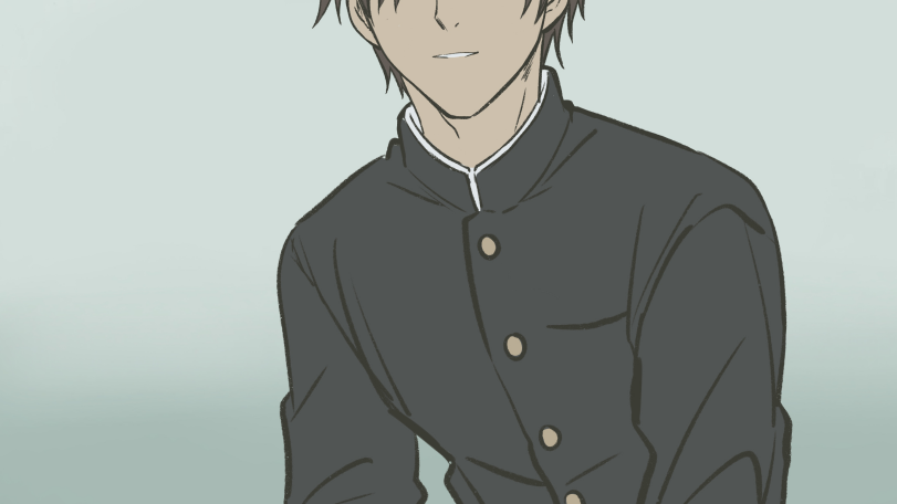 1boy black_jacket buttons check_spoilers cropped_head da_huang fog jacket long_sleeves male_focus school_uniform solo tatsumi_koutarou upper_body zombie_land_saga