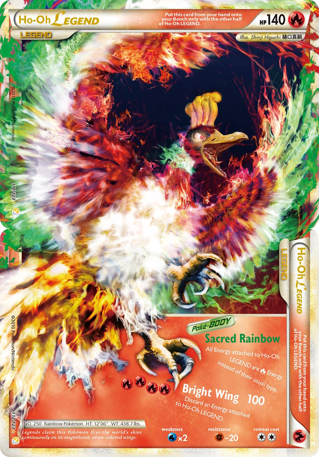 animal_focus artist_name bird card_(medium) character_name company_name copyright_name copyright_notice english_text fire gen_2_pokemon highres higuchi_shinji ho-oh legendary_pokemon nintendo no_humans official_art open_mouth pokemon pokemon_(creature) pokemon_card pokemon_focus pokemon_tcg red_eyes talons third-party_source trading_card