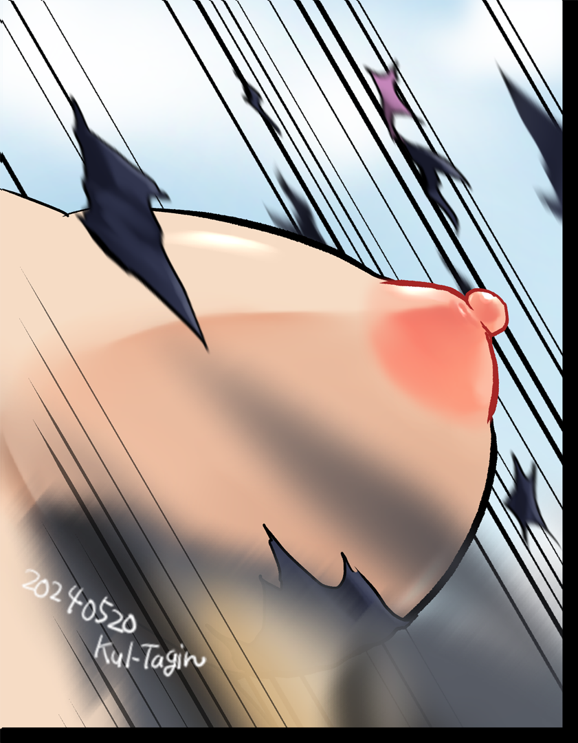 1girl breasts close-up genderswap genderswap_(mtf) kul_tigin large_breasts nipples ranma-chan ranma_1/2 saotome_ranma solo torn_clothes