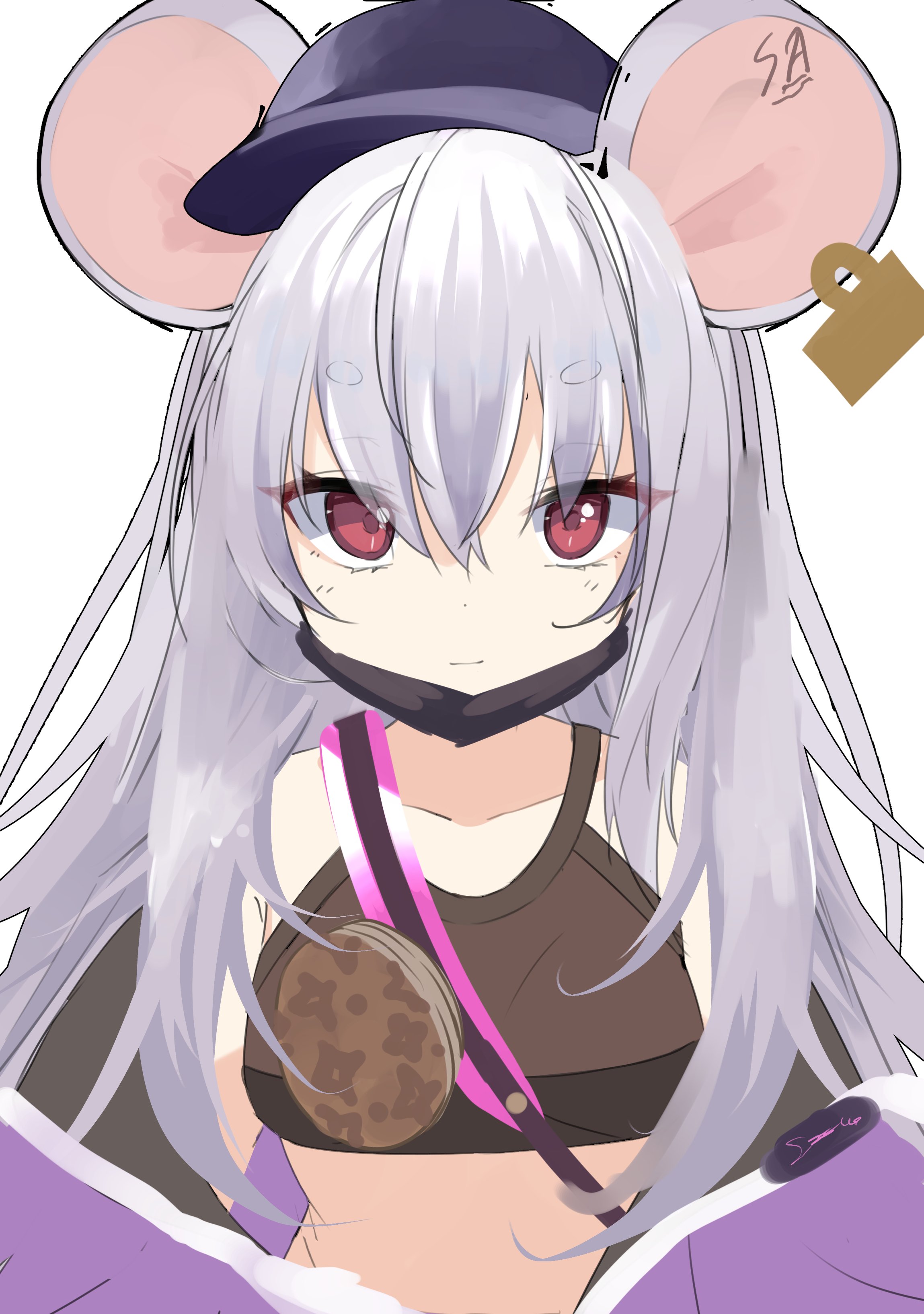 1girl absurdres animal_ears blue_archive highres kamiya_mitobe mouse_girl saya_(blue_archive) saya_(casual)_(blue_archive) solo tagme