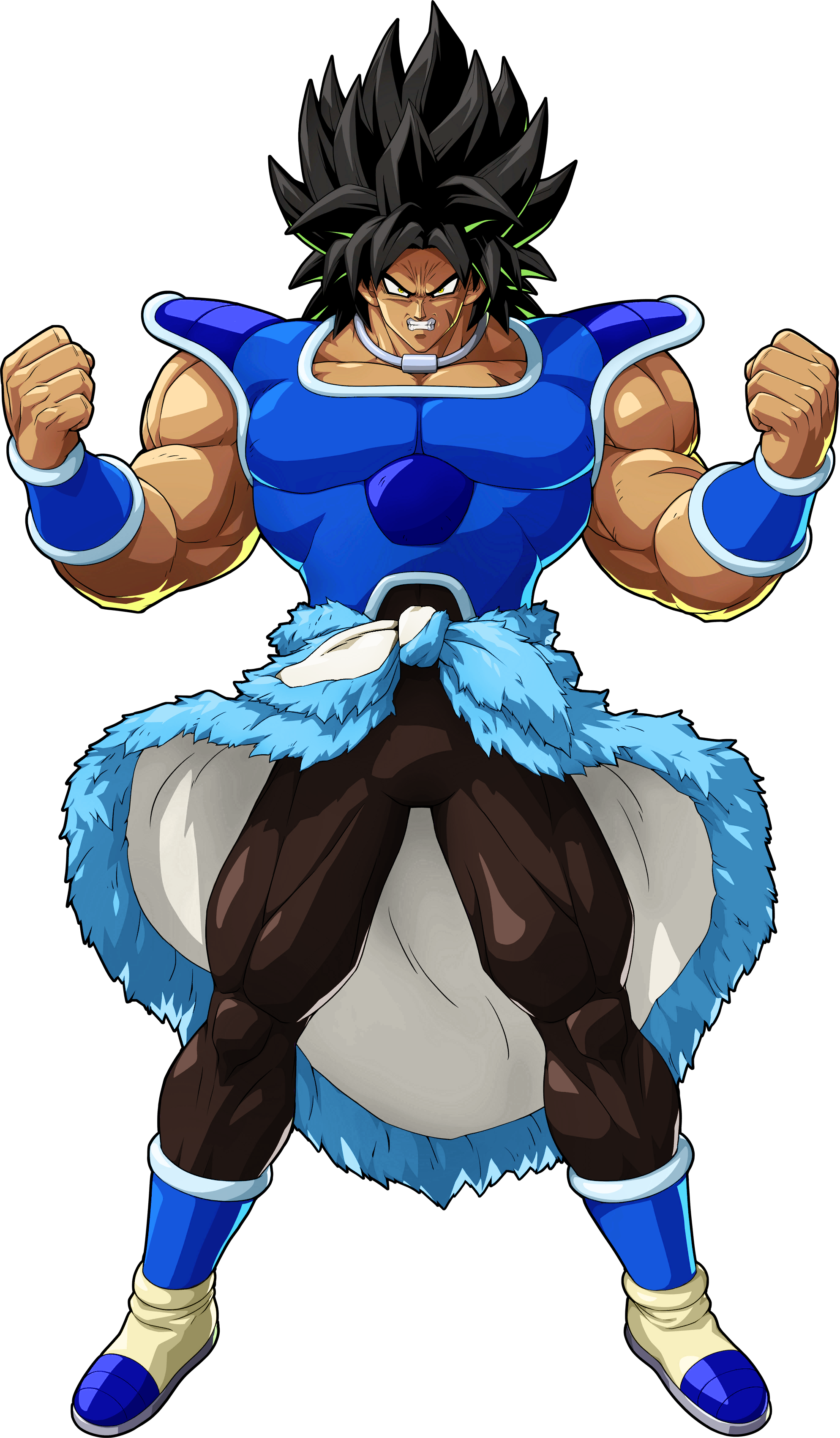 1boy absurdres armor arms_at_sides black_eyes black_hair broly_(dragon_ball_super) dragon_ball dragon_ball_fighterz dragon_ball_super dragon_ball_super_broly expressionless frown highres jewelry looking_away male_focus necklace official_art pants purple_legwear purple_pants recolor scar short_hair simple_background spiked_hair standing upper_body white_background wristband