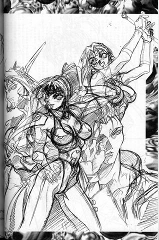 1990s_(style) armor choujin_gakuen_gowcaizer drawing everyone gowcaizer hishizaki_shaia_(gowcaizer) lowres oobari_masami power_suit production_art retro_artstyle shigure_kyosuke sketch son_karin