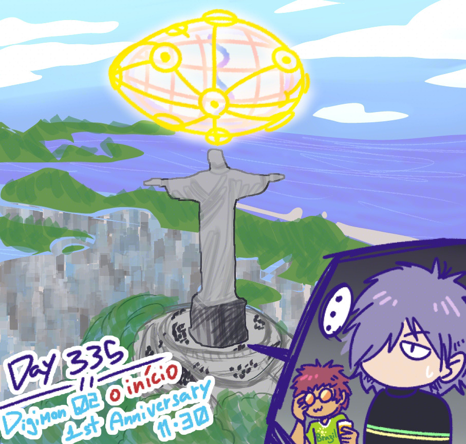 brazil brown_hair digimon digitama egg glasses motomiya_daisuke owada_rui sweat