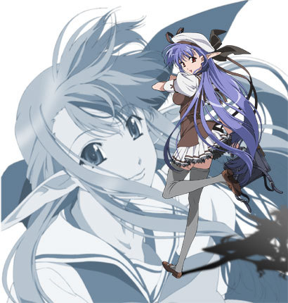 00s hat long_hair lowres nerine pointy_ears purple_hair red_eyes school_uniform shuffle!