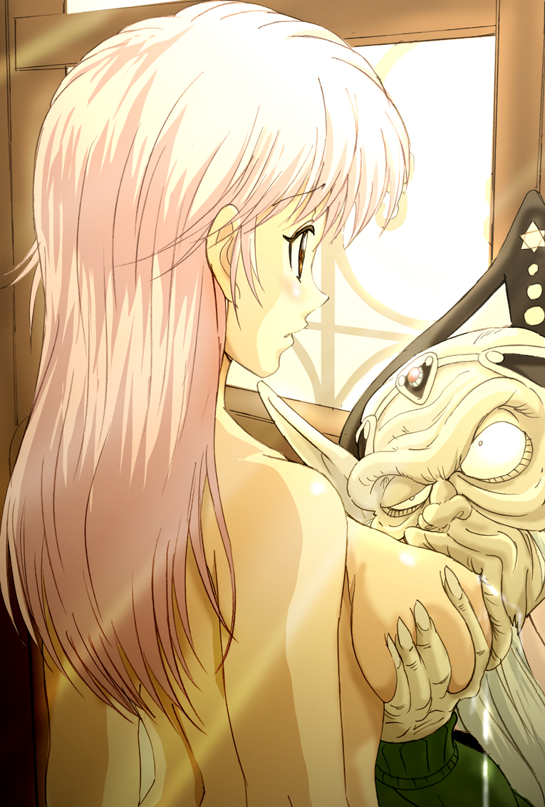 1boy 1girl age_difference bad_id bad_pixiv_id breast_sucking breasts commentary_request dragon_quest dragon_quest_dai_no_daibouken hetero kosokosomaru_(higashi_taishi) large_breasts maam old old_man pink_hair zaboera