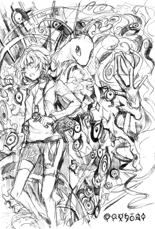 1990s_(style) 1girl breasts dragon gen_2_pokemon greyscale holding kris_(pokemon) legendary_pokemon long_sleeves looking_away looking_to_the_side meganium monochrome muku0615 nintendo one-eyed pokemon pokemon_(creature) pokemon_gsc retro_artstyle see-through_clothes short_hair sketch small_breasts standing suicune thighhighs twintails unown unown_a unown_c unown_e unown_i unown_l unown_o unown_r unown_s unown_t unown_y