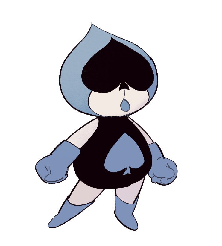 1boy ace_(playing_card) ace_of_spades allhailjotman arms_at_sides blue_boots blue_gloves blue_tongue boots card colored_tongue commentary deltarune english_commentary full_body gloves lancer_(deltarune) male_focus playing_card simple_background solo spade_(shape) standing tongue tongue_out white_background
