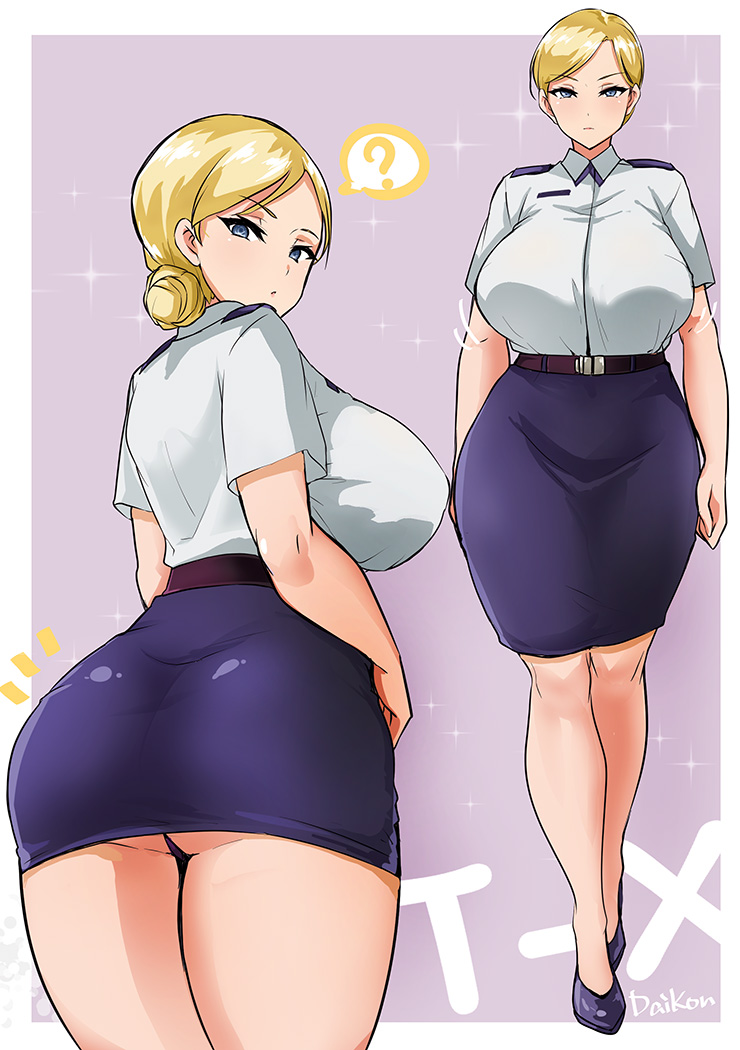 android ass blonde_hair blue_eyes bolobolo breasts huge_breasts large_breasts military_uniform solo t-x terminator_(series) terminator_3:_rise_of_the_machines