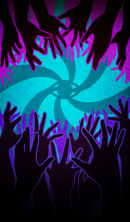 akitaken_(non_faciem) aqua_background commentary eye_symbol fate/grand_order fate_(series) official_art outline pink_outline purple_outline reaching swirl third-party_source too_many_hands vignetting