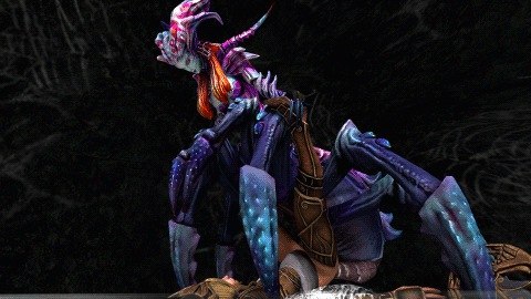 3d animated animated_gif arachne arthropod_girl athena egg_laying insect_girl lowres monster_girl restrained revenge silk smite spider_girl spider_web taur