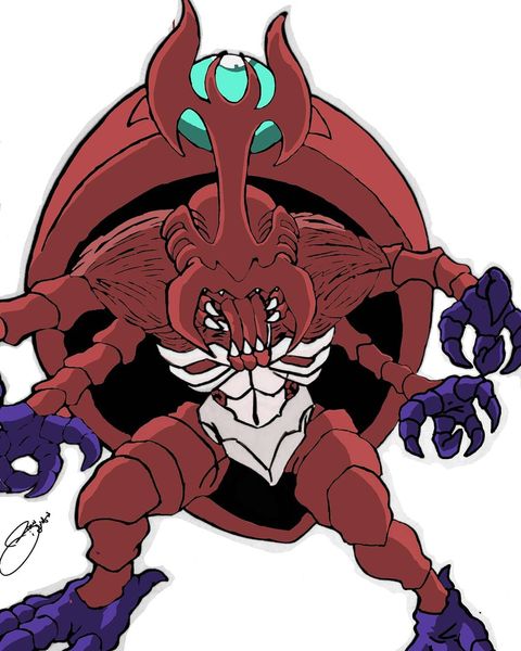 atlurkabuterimon atlurkabuterimon_(red) bug digimon digimon_(creature) exoskeleton horns rhinoceros_beetle sharp_teeth teeth