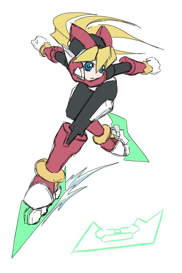 alternate_costume android blonde_hair blue_eyes capcom ciel_(mega_man) clone go! helmet mega_man_(series) mega_man_zero_(series) ponytail
