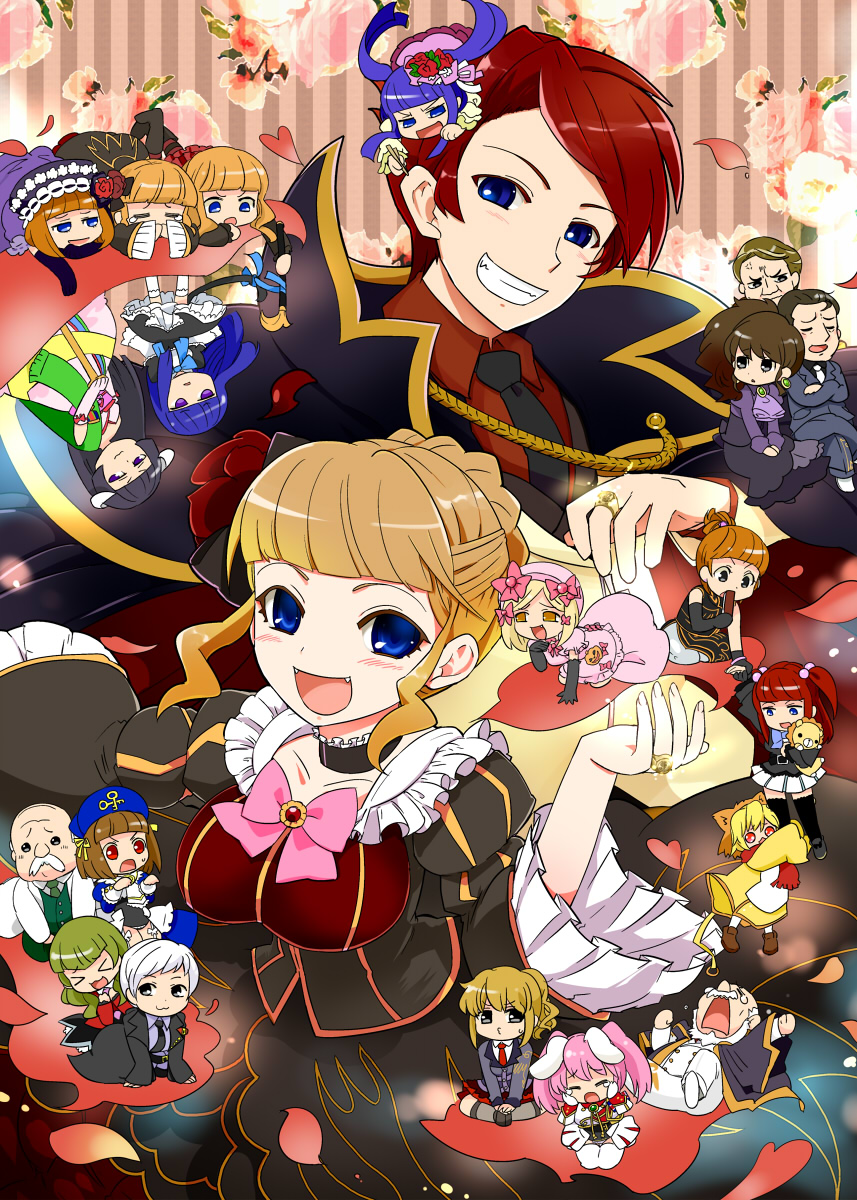 07th_expansion 6+boys 6+girls bad_id bad_pixiv_id beatrice_(umineko) black_hair blonde_hair blue_eyes blue_hair brown_hair chiester45 chiester_sisters cornelia_(umineko) dress eva_beatrice featherine_augustus_aurora flower frederica_bernkastel furudo_erika green_hair highres jewelry kamaboko_red lambdadelta leviathan_(umineko) multiple_boys multiple_girls nanjou_terumasa no_naku_koro_ni_(series) ornate_ring ponytail red_hair ribbon ring sakutarou_(umineko) stakes_of_purgatory twintails umineko_no_naku_koro_ni ushiromiya_ange ushiromiya_battler ushiromiya_eva ushiromiya_jessica ushiromiya_kinzou ushiromiya_krauss ushiromiya_kyrie ushiromiya_natsuhi ushiromiya_rudolf wedding_ring