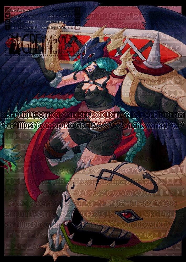 armor beelzebumon_(digimon_xros_wars) braid digimon digimon_(creature) fusion helmet lipstick long_hair makeup mervamon very_long_hair xros_up_mervamon_(beelzebumon)