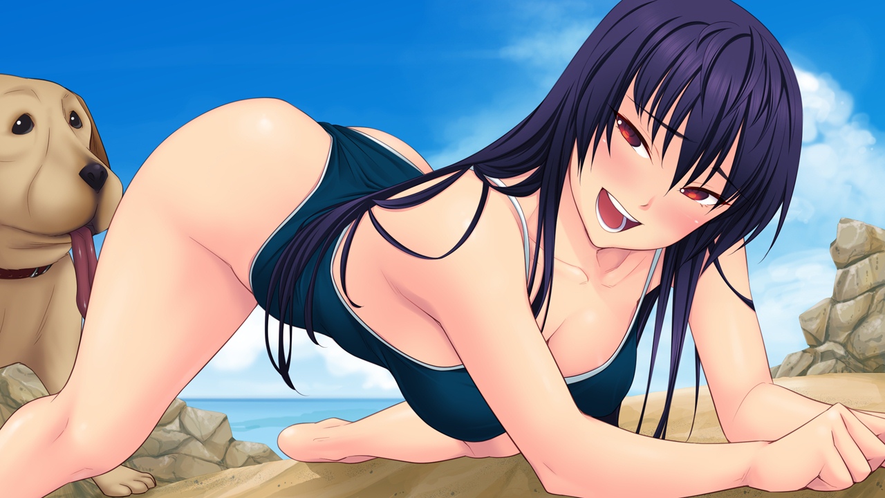 bubuzuke, shiina alice, hechima ni koi suru joshikousei -jk×jk-,  1girl, ass, beach, bestiality, dog, long hair, swimsuit - Image View - |  Gelbooru - Anime Art & Hentai Gallery - Free to Explore