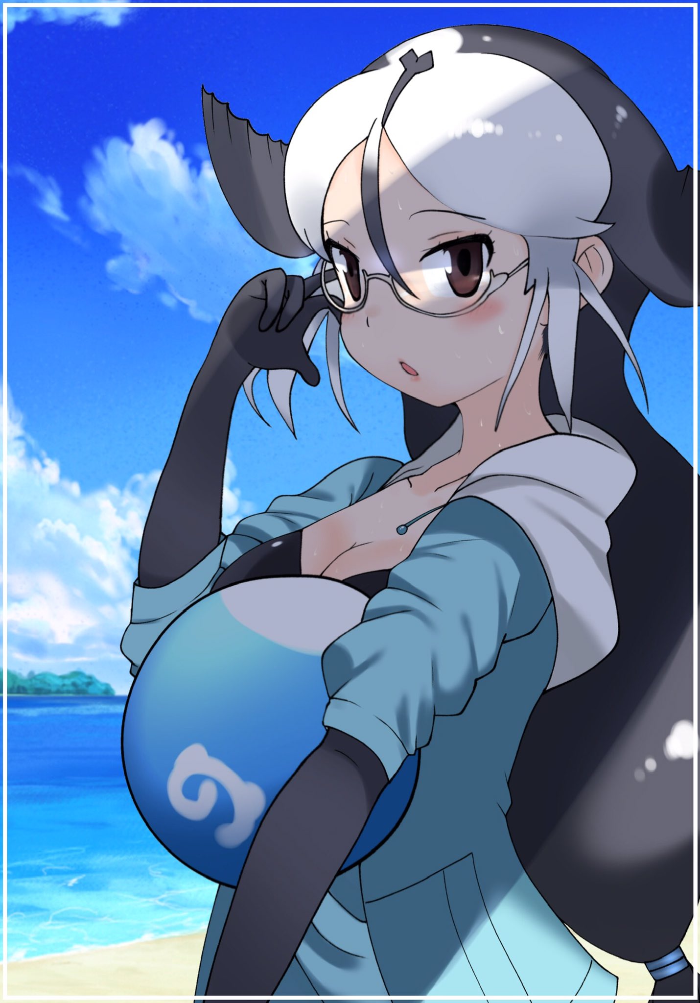 animal_ears california_sea_lion_(kemono_friends) cats_yone gloves highres kemono_friends kemono_friends_2 kemono_friends_3 long_hair open_mouth solo tail