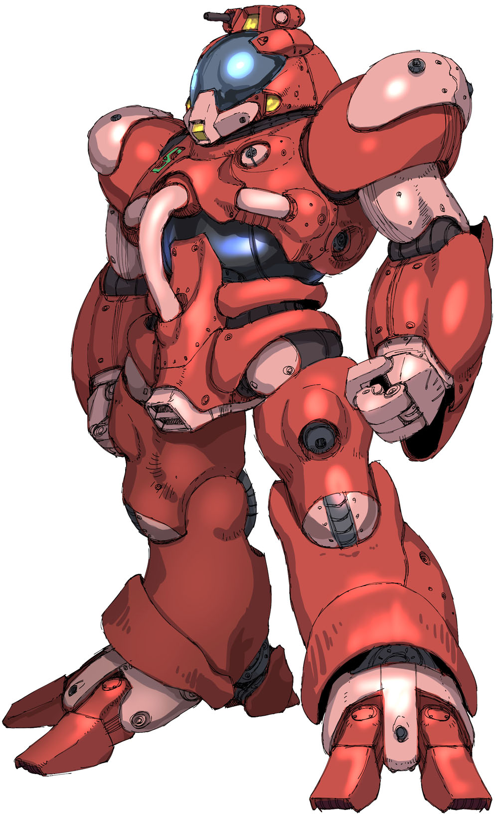 alien antennae bioroid bolt_(hardware) cable choujikuu_kidan_southern_cross claws clenched_hand commentary commentary_request emblem highres hose lights machinery mecha munya_(otikamohe) original redesign robot science_fiction seifriet_weisse simple_background sketch solo visor zor