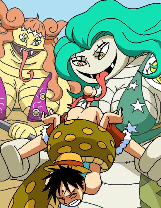 1boy 2girls ball_busting bdsm black_hair boa_marigold boa_sandersonia bottomless cbt dboy femdom green_hair hetero holding_legs licking_testicle long_tongue monkey_d._luffy monster_girl multiple_girls one_piece rape stretching_testicles tentacles tentacles_on_male testicles tongue tongue_out undressing