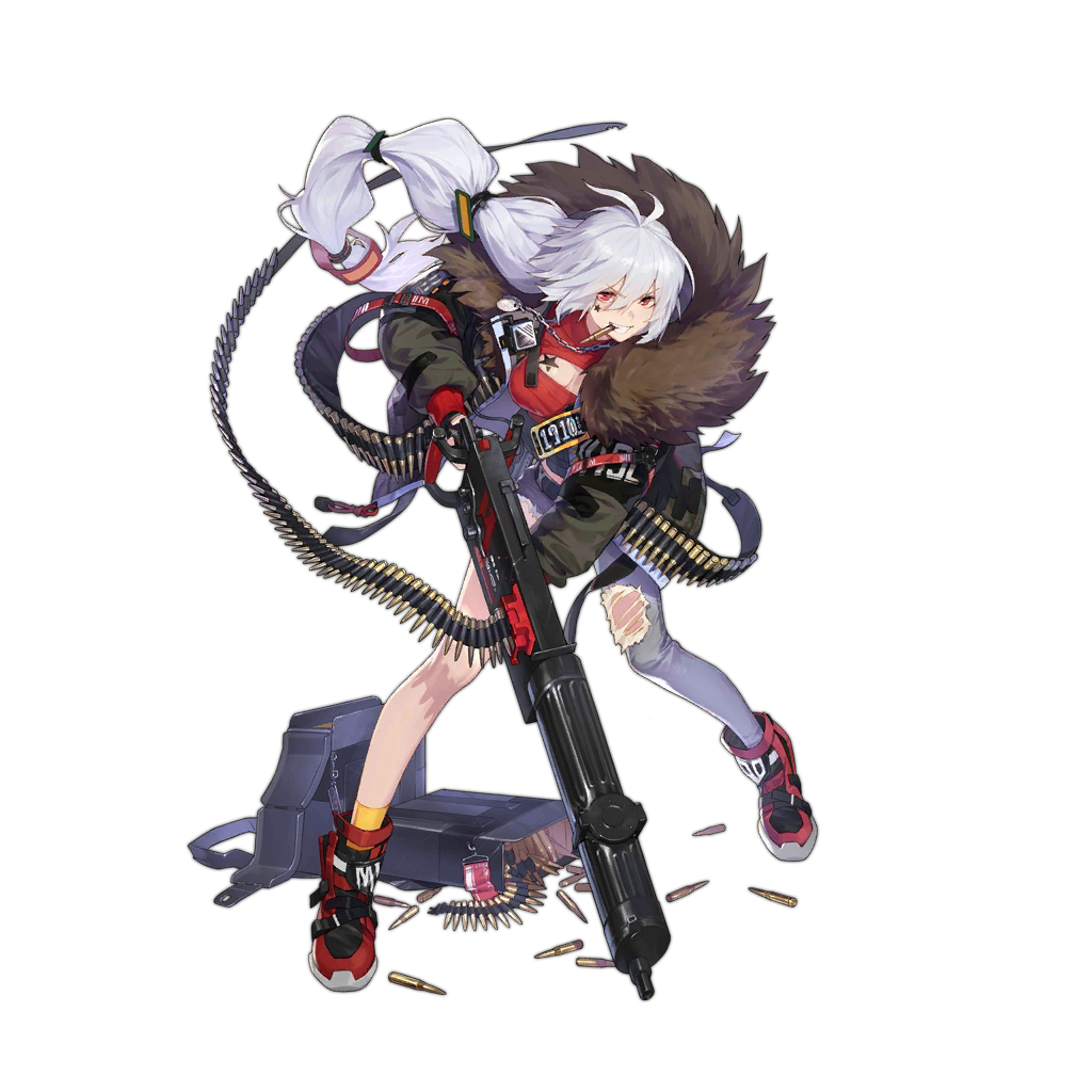 1girl 7.62x54mmr ammunition ammunition_belt ammunition_box antenna_hair artist_request asymmetrical_clothes asymmetrical_legwear breasts bullet carbine_cartridge chain cleavage cleavage_cutout clothing_cutout facial_mark fully_powered_cartridge fur-trimmed_jacket fur_trim girls&#039;_frontline grey_legwear grin gun hair_between_eyes heavy_machine_gun holding holding_gun holding_weapon jacket large_breasts long_hair long_sleeves machine_gun maxim_gun military_cartridge mouth_hold multi-tied_hair official_art pm1910_(girls&#039;_frontline) pm_m1910 red_eyes red_footwear rifle_cartridge shell_casing shorts single_pantsleg smile solo star_(symbol) torn_clothes torn_legwear transparent_background uneven_legwear weapon white_hair