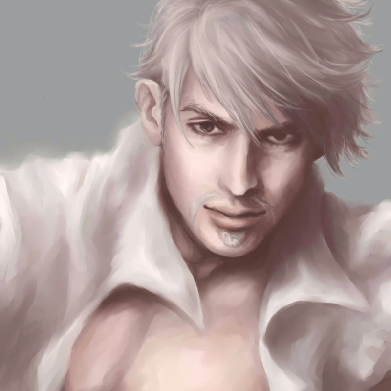 1boy bad_id bad_pixiv_id beard f_(zxc0000) facial_hair jojo_no_kimyou_na_bouken male_focus realistic ringo_roadagain solo steel_ball_run white_hair