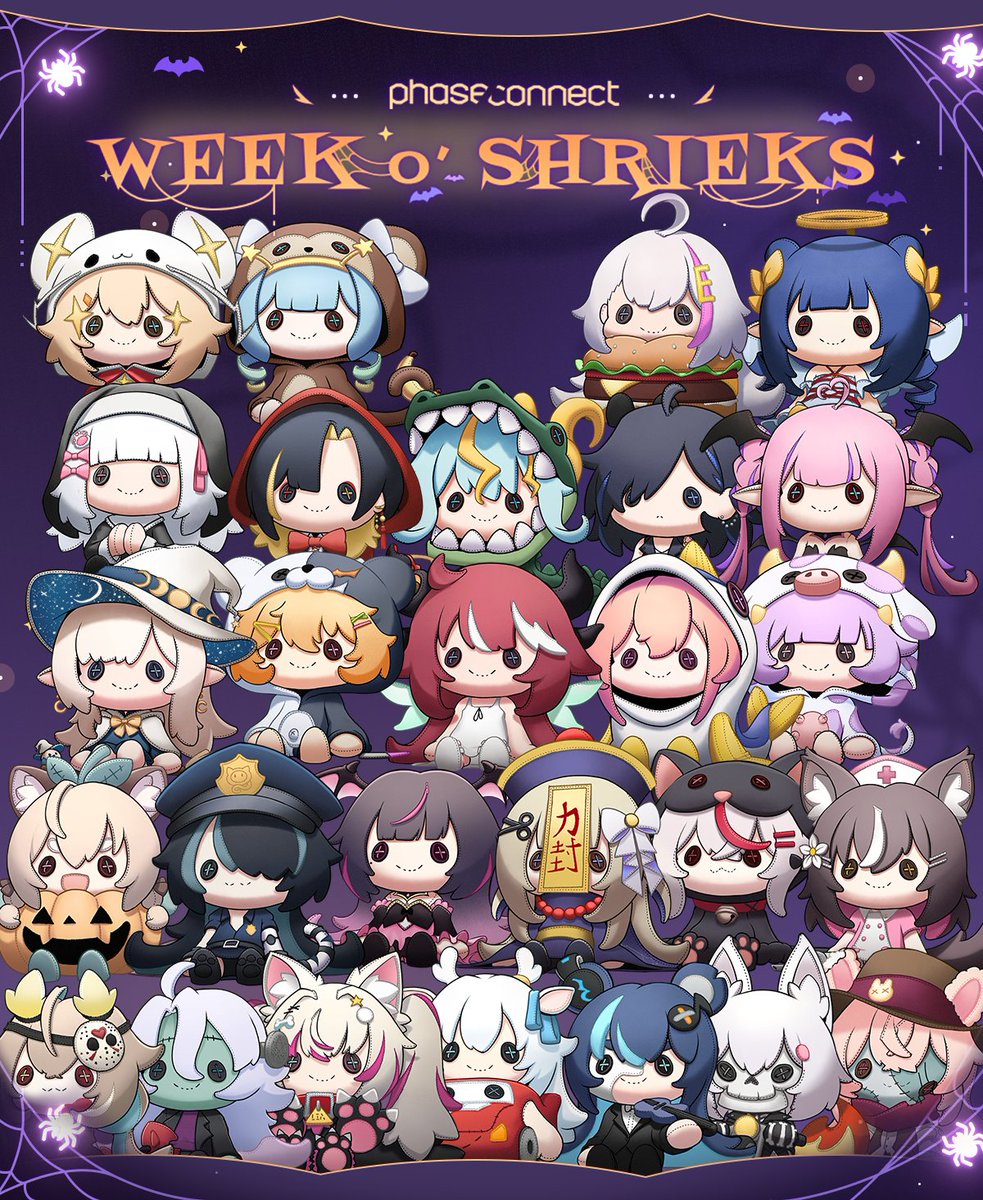6+girls :3 ahoge amanogawa_shiina angel angel_wings animal_collar animal_costume animal_ear_fluff animal_ear_hood animal_ears animal_feet animal_hands animal_hood animal_print antlers ayase_yuu banana bat_(animal) bead_necklace beads bear_girl bell black_bow black_footwear black_hair black_hat black_jacket black_shirt black_suit black_wings blonde_hair blue_eyes blue_hair blue_ribbon bone_hair_ornament bow bowtie bug burger button_eyes buttons cape cat_costume cat_hood character_doll chisaka_airi clero_(viprimo) collar collared_shirt cosplay covered_navel cow_costume cow_print crescent crescent_earrings crescent_hat_ornament crocodile_costume dangling_eye deer_antlers deer_ears deer_girl demon_girl dizzy_dokuro double_bun dragon_girl dragon_horns dress ear_ribbon earrings ears_through_headwear eimi_isami ember_amane erik_(phantom_of_the_opera) erik_(phantom_of_the_opera)_(cosplay) erina_makina fake_animal_ears fish_costume flower food formal_clothes fortissimo fox_ears fox_girl frankenstein&#039;s_monster frankenstein&#039;s_monster_(cosplay) fruit gradient_hair gram_pico green_footwear green_hair grey_hair habit hair_bow hair_bun hair_flower hair_ornament hair_over_one_eye hairband hairclip hairpin hakushika_iori half_mask halo hat hat_ornament head_wings highres hikanari_hina himemiya_rie hockey_mask holding holding_instrument holding_violin hood hoodie horns instrument jack-o&#039;-lantern jacket jelly_hoshiumi jewelry jiangshi kaminari_clara kaneko_lumi kannagi_loki komachi_panko letter_hair_ornament lightning_mcqueen long_hair mask mask_on_head monkey_costume monkey_hood monkey_tail mouse_costume mouse_hood multicolored_hair multicolored_hoodie multiple_girls multiple_horns musical_note musical_note_hair_ornament muu_muyu neck_bell necklace nun nurse nurse_cap ofuda ofuda_on_head open_mouth orange_hair own_hands_together pawpads phase_connect phase_connect_jp pink_bow pink_dress pink_hair pink_ribbon pink_skirt pipkin_pippa pointy_ears police police_badge police_uniform policewoman purple_hair purple_shirt qingdai_guanmao rabbit_ears rabbit_girl red_bow red_bowtie red_collar red_hair red_hood red_panda_ears red_panda_girl remilia_nephys ribbon rinkou_ashelia runie_ruse saya_sairroxs scissors_hair_ornament second-party_source shirt shisui_michiru_(phase_connect) short_hair silk skirt skull_mask smile spider spider_web split-color_clothes star_(symbol) star_hair_ornament star_hairband starry_sky_print stitched_face stitches streaked_hair stuffed_toy suit tail tenma_maemi tiger_tail two-tone_dress udder utatane_nasa violin virtual_youtuber white_bow white_bowtie white_cape white_dress white_flower white_hair white_hat white_hoodie white_shirt white_wings wings witch witch_hat yellow_bow yellow_bowtie yellow_hairband