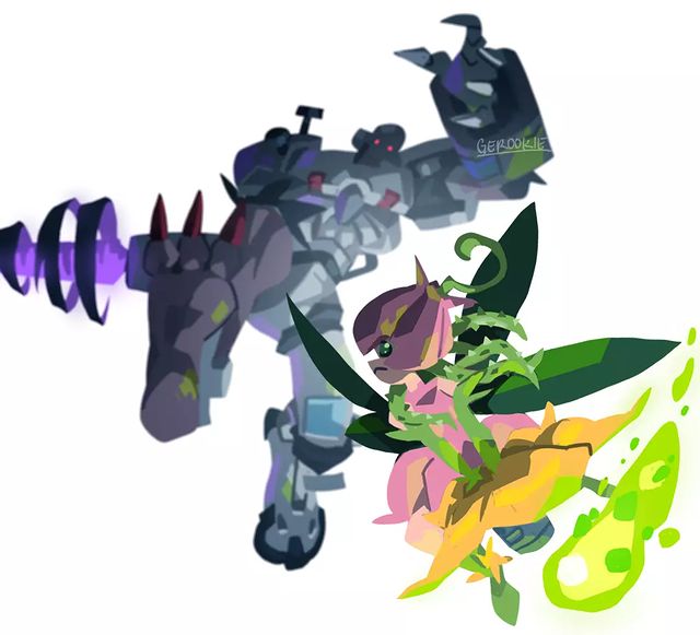 andromon digimon digimon_(creature) fairy flower lilimon monster_girl petals plant_girl
