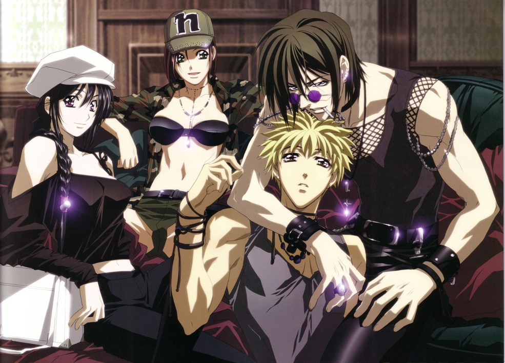 amano_ginji baseball_cap black_hair crossover getbackers glasses hat kobayakawa_miyuki midou_ban nakajima_atsuko taiho_shichauzo tsujimoto_natsumi