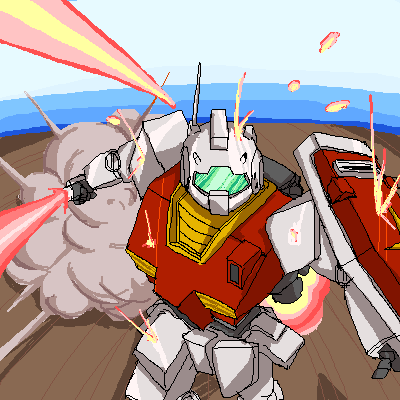 artist_request energy_sword energy_sword gm_ii gundam lowres mecha no_humans robot shield sword weapon zeta_gundam