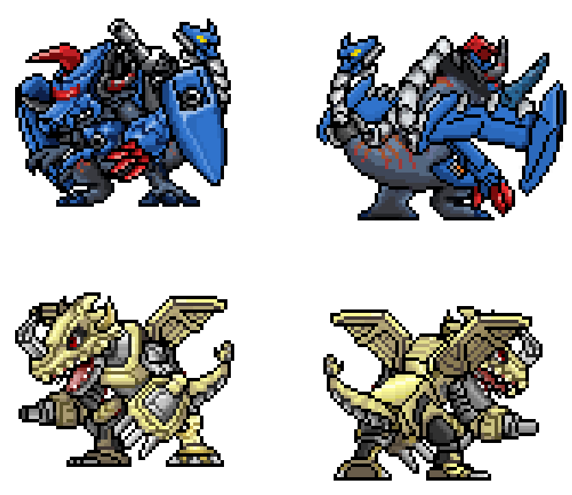 claws digimon digimon_(creature) horns metalgreymon_(digimon_xros_wars) red_eyes simple_background tail white_background zekegreymon