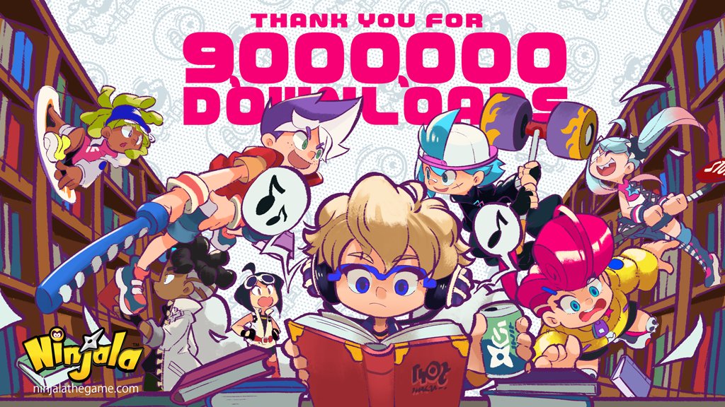 4boys 4girls ahoge aqua_eyes aqua_hair backwards_hat baseball_cap battle belt belted_jacket berecca big_hair bike_shorts black_bridal_gauntlets black_gloves black_hair black_hood black_hoodie black_shirt black_shorts black_sleeves black_sweater black_undershirt blonde_hair blue-framed_eyewear blue_boots blue_eyes blue_hairband blue_pants blue_pupils blue_shoes blue_shorts book bookshelf boots bridal_gauntlets burton_(ninjala) can character_background child closed_eyes coat collared_coat collared_shirt collared_sweater collared_vest commentary copyright_name copyright_notice crew_neck dark-skinned_female dark-skinned_male dark_skin denim denim_shorts dreadlocks drink_can eighth_note emma_(ninjala) english_commentary english_text eyelashes eyepatch eyewear_on_head falling flame_print flat_chest fluffy_hair freckles fur-trimmed_jacket fur_trim gloves green_eyes green_hair green_pants grey_sleeve_cuffs gumchi gungho hair_ornament hair_tie hairband hairclip halftone halftone_background hammer hands_on_own_hips hat headphones high_collar holding holding_book holding_can holding_hammer holding_pole holding_weapon home_run_surfer_(ninjala) hood hood_down hoodie impossible_hair ippon_katana_(ninjala) jacket jane_(ninjala) jeans kappei_(ninjala) kinky_hair knee_boots kneehighs lace-up_boots lapels library logo long_hair long_shirt long_sleeves looking_at_another lucy_(ninjala) medical_eyepatch medium_hair milestone_celebration multicolored_hair multicolored_shoes multiple_boys multiple_girls musical_note ninjala nose nose_tape o-ring o-ring_belt official_art on_wall one_eye_covered open_clothes open_coat open_jacket orange_sleeves padded_jacket padded_sleeves padded_vest pants pants_rolled_up pantyhose paper pink_hair pink_shirt pink_shoes pink_socks pocket pole polka_dot polka_dot_background pompadour ponytail popped_collar print_shirt profile puffy_long_sleeves puffy_shorts puffy_sleeves purple_hair race_queen reading red_belt red_boots red_vest rianti-wong road_sign ron_(ninjala) scar scar_on_face scrap_saber_(ninjala) second-party_source semi-rimless_eyewear sharp_teeth shirt shoes short_sleeves shorts shuriken shuriken_print sign single_bare_arm single_fishnet_armwear single_fishnet_legwear single_leg_pantyhose single_sleeve sk8_hammer_(ninjala) skinny skull_ornament sleeveless sleeveless_shirt smile sneakers socks soda_can spiked_hair_ornament standing star_(symbol) star_print stop_sign striped_clothes striped_wrist_cuffs surfboard sweater teeth thank_you thick_eyebrows three-quarter_sleeves torn_clothes torn_shorts triangle_print turtleneck turtleneck_sweater twintails two-tone_hair two-tone_shirt undercut undershirt unzipped van_(ninjala) very_long_hair vest watching weapon white-framed_eyewear white_hair white_hat white_jacket white_pantyhose white_shirt white_shoes white_sleeve_cuffs white_sleeves wrestling_boots wrist_cuffs yellow_eyes yellow_jacket yellow_shoes yellow_sleeves zipper_pull_tab