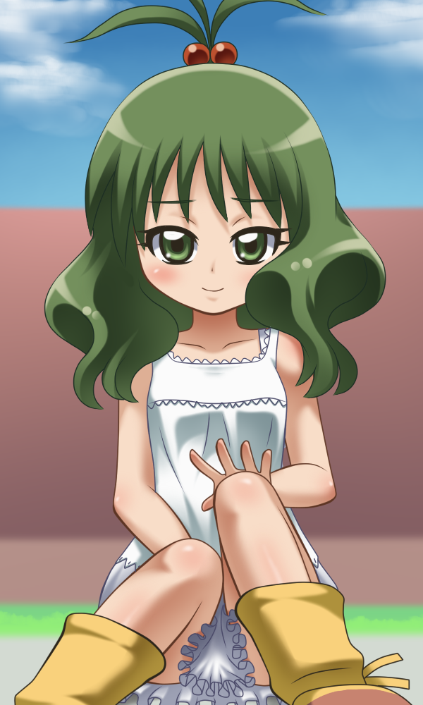 1girl awa child green_eyes green_hair live_on_cardliver_kakeru oozora_suzume