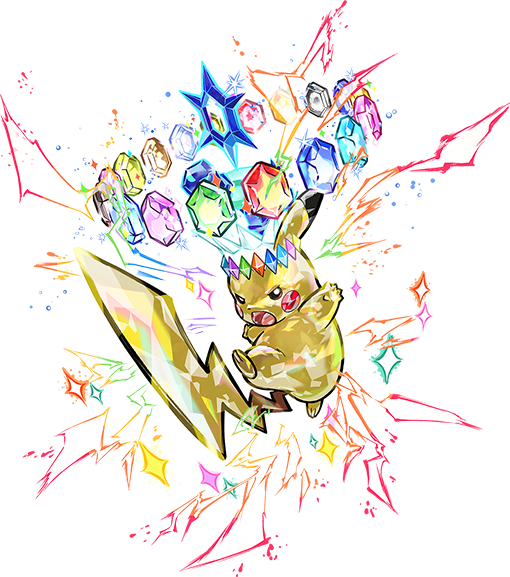 animal_focus artist_request dot_nose electricity full_body gen_1_pokemon nintendo no_humans official_art open_mouth outline pikachu pokemon pokemon_(creature) pokemon_focus second-party_source solo sparkle terastallization white_outline