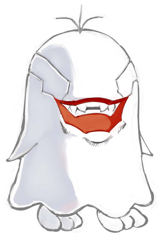 10s 1990s_(style) 1boy bad_id bad_pixiv_id crossover the_end_of_evangelion evangelion:_3.0_you_can_(not)_redo fusion kona_banana_wani-en male_focus mass_production_eva neon_genesis_evangelion obake_no_q-tarou pun q-tarou rebuild_of_evangelion retro_artstyle sharp_teeth simple_background solo sotetsu567 teeth white_background
