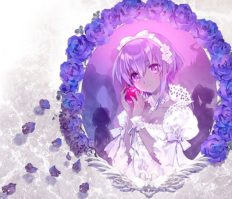 2boys 3girls apple assassin_(fate/zero) bad_id bad_twitter_id breasts carnelian child_assassin_(fate/zero) cleavage dark-skinned_female dark_skin detached_collar fate/grand_order fate/prototype fate/prototype:_fragments_of_blue_and_silver fate/zero fate_(series) female_assassin_(fate/zero) food fruit hassan_of_serenity_(fate) hassan_of_the_cursed_arm_(fate) king_hassan_(fate) looking_at_viewer medium_breasts multiple_boys multiple_girls purple_eyes purple_hair solo_focus