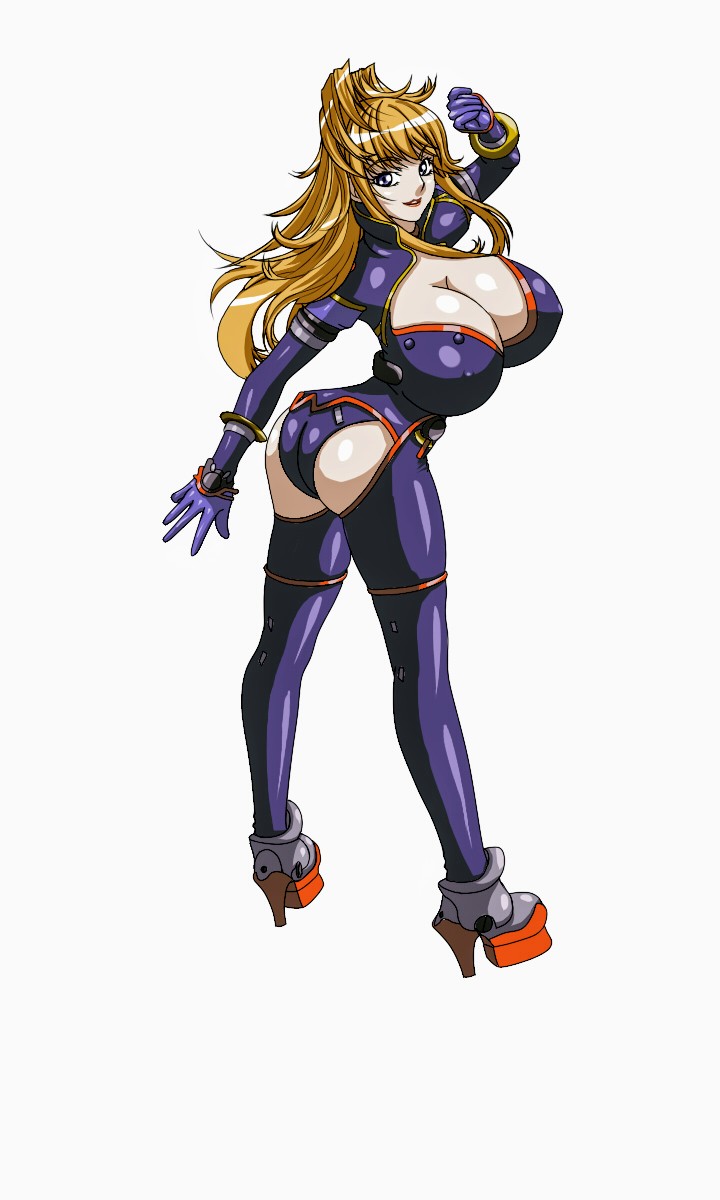 ass blonde_hair blue_eyes bodysuit breasts choujuushin_gravion choujuushin_gravion_zwei highres huge_breasts long_hair tachibana_mizuki