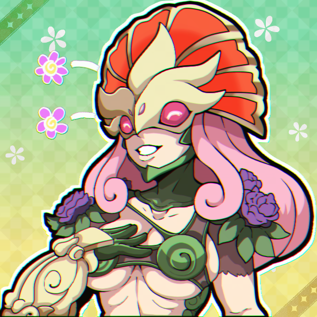 armor ceresmon_medium digimon digimon_(creature) flower helmet long_hair mask