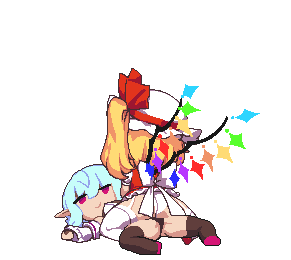 animated animated_gif ascot black_panties black_thighhighs blonde_hair blue_hair character_doll clothed_masturbation crotch_rub crystal crystal_wings doll dry_humping female_masturbation flandre_scarlet frilled_skirt frills from_behind full_body garter_straps girl_on_top hat hat_ribbon humping looping_animation lowres masturbation masturbation_through_clothes medium_hair mob_cap namako_daibakuhatsu one_side_up panties pixel_art puffy_short_sleeves puffy_sleeves red_eyes red_ribbon red_skirt red_vest remilia_scarlet ribbon shoes short_sleeves simple_background skirt skirt_set smile spread_legs thighhighs through_clothes touhou transparent_background underwear vest white_panties white_thighhighs wings