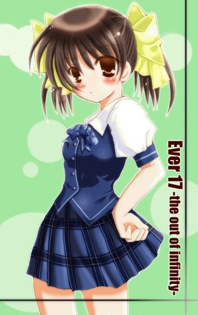 1girl blonde_hair blush bow bowtie brown_eyes brown_hair ever_17 female_focus hair_bow hair_ribbon hand_on_own_hip hip_focus matsunaga_sara mizuno_tohito plaid_bow plaid_bowtie plaid_clothes ribbon school_uniform solo twintails