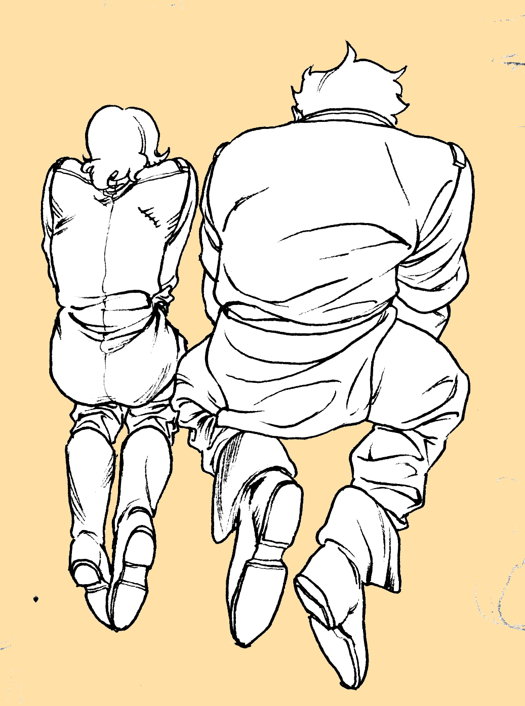 1boy 1girl boots gundam highres sarah_zabiarov utaco yazan_gable zeta_gundam
