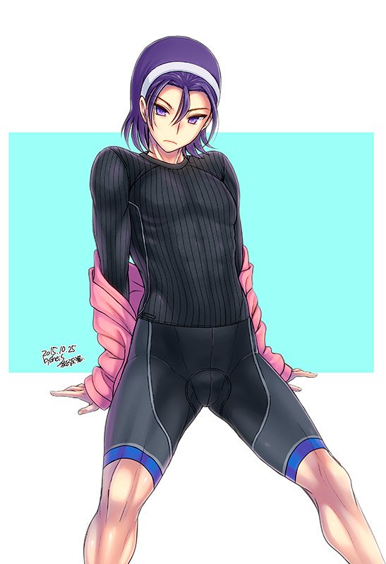 1boy crotch headband male_focus pectorals shigemiya_kyouhei solo toudou_jinpachi undressing yowamushi_pedal