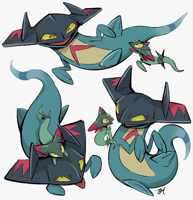 24guyh drakloak dreepy gen_8_pokemon looking_at_viewer multiple_views nintendo no_humans open_mouth pokemon pokemon_(creature) simple_background white_background yellow_eyes