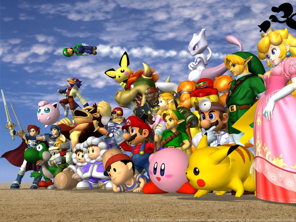 4girls 6+boys absolutely_everyone bottle bowser captain_falcon child donkey_kong dr._mario everyone f-zero falco_lombardi fire_emblem fox_mccloud game_&amp;_watch ganondorf gen_1_pokemon gen_2_pokemon group_pic ice_climber ice_climbers jigglypuff kirby kirby_(series) koopa legendary_pokemon link luigi mario mario_(series) marth_(fire_emblem) metroid mewtwo milk mother_(series) mother_2 mr._game_&amp;_watch multiple_boys multiple_girls nana_(ice_climber) ness_(mother_2) nintendo outdoors pichu pikachu pokemon pokemon_(creature) popo_(ice_climber) princess_peach princess_zelda roy_(fire_emblem) samus_aran sky star_fox super_mario_bros._1 super_smash_bros. sword the_legend_of_zelda weapon yoshi young_link