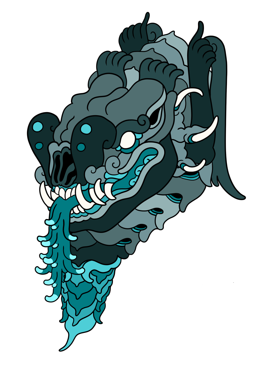 alien giant giant_monster glyph highres kaiju legendary_pictures monarobot monster mural no_humans otachi pacific_rim tongue white_eyes