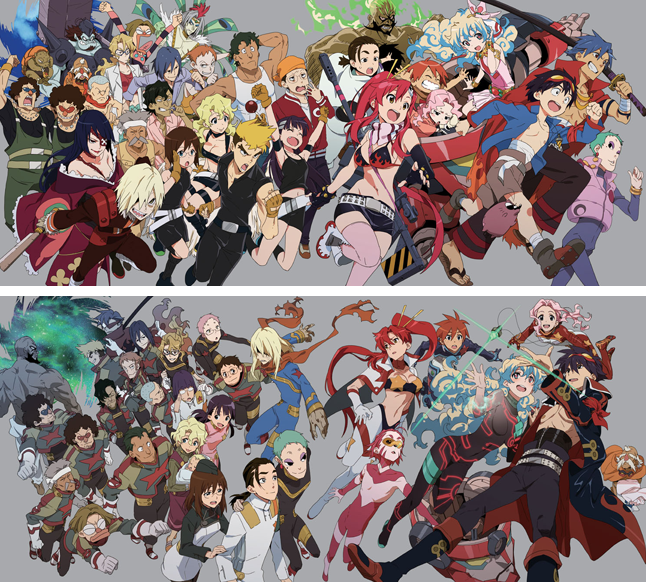 +_+ 00s 6+boys 6+girls absolutely_everyone adiane aged_down aged_up ailac_coega anne_(ttgl) anti-materiel_rifle antispiral_nia armlet attenborough_cortitch bandana barinbo beard belt bikini black_eyes black_hair blonde_hair blue_eyes blue_hair bodysuit boota_(ttgl) boots bracelet breasts brown_hair cape chopsticks cleavage core_drill cybela_kuto cytomander darry_adai dayakka denim everyone eyepatch facial_hair fang frown gabal_docker gimmy_adai glasses goggles green_hair guame guinble gun gurren hat jacket jeans jewelry jogan kamina_(ttgl) katana kidd_coega kinon_bachika kittan_bachika kiyal_bachika kiyoh_bachika lab_coat lagann leeron_littner leite_jokin long_coat long_hair lordgenome makken mecha multicolored_hair multiple_boys multiple_girls multiple_persona mustache navel neon_trim nia_teppelin nishigori_atsushi official_art old_coco open_mouth orange_hair overalls pants personification pink_hair ponytail red_hair rifle robot rossiu_adai scabbard sheath short_hair shorts silver_hair simon_(ttgl) skin_tight smile sniper_rifle spoilers star_(symbol) sunglasses swimsuit sword symbol-shaped_pupils teeth tengen_toppa_gurren_lagann tetsukan thighhighs thymilph timeskip tongue topless_male two-tone_hair vest viral_(ttgl) weapon yellow_eyes yoko_littner zoushi_kanai