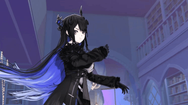 1girl 3d animated animated_gif black_hair blue_hair breast_expansion breasts bursting_breasts hololive hololive_english huge_breasts mole mole_under_eye multicolored_hair nerissa_ravencroft no_bra official_art solo standing virtual_youtuber