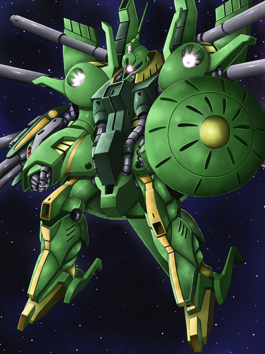 bad_id bad_pixiv_id beam_rifle energy_gun floating gun gundam highres kiriya_obu_gn mecha no_humans palace_athene robot shield solo space weapon zeta_gundam