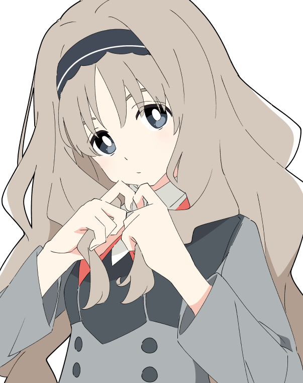 1girl blue_eyes blue_hairband brown_hair darling_in_the_franxx hairband ixy kokoro_(darling_in_the_franxx) long_hair long_sleeves solo uniform upper_body